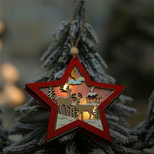 Load image into Gallery viewer, LED light Christmas Tree Star car Wooden