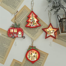 Load image into Gallery viewer, LED light Christmas Tree Star car Wooden