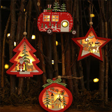 Load image into Gallery viewer, LED light Christmas Tree Star car Wooden